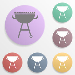 Grill badge color set icon. Simple glyph, flat vector of web icons for ui and ux, website or mobile application
