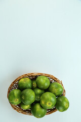 Green sweet tangerines growing with background