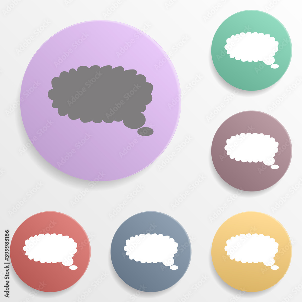 Poster speech bubble badge color set icon. simple glyph, flat vector of web icons for ui and ux, website or