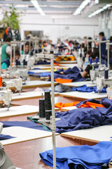 Industrial size textile factory with the production line