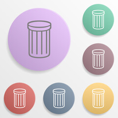 Trash bin badge color set icon. Simple glyph, flat vector of web icons for ui and ux, website or mobile application
