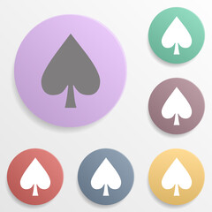 Spades badge color set icon. Simple glyph, flat vector of web icons for ui and ux, website or mobile application