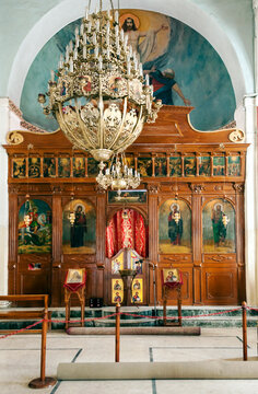 Indoor of the church  Madaba jordan.