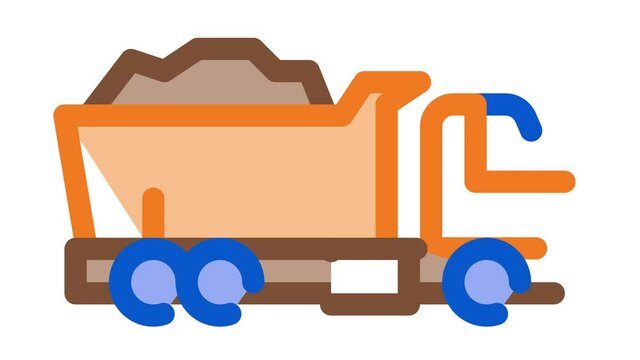 road repair truck Icon Animation. color road repair truck animated icon on white background