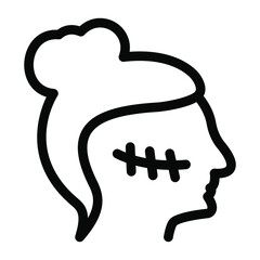 
Face stitches solid icon, medical treatment
