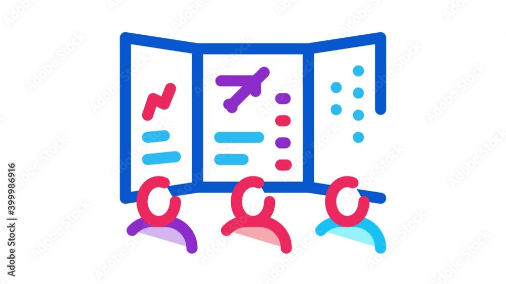 Poster air navigation dispatcher display icon animation. color air navigation dispatcher display animated i