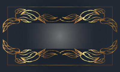 Luxury ornamental vector background design. Black and golden floral background illustration.