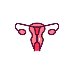 Female reproductive system line icon. Outline pictogram for web page.