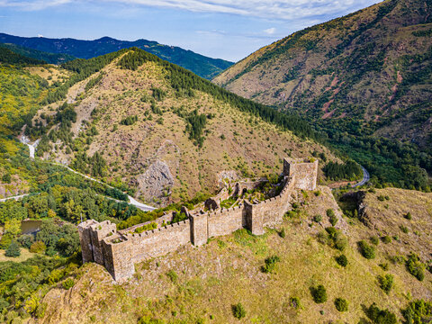 Aerial of the Maglic Castle, Kaljevo, Serbia