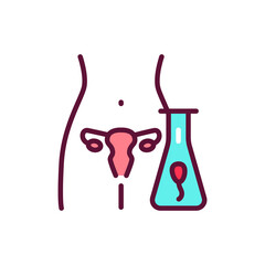 Artificial insemination color line icon. Outline pictogram for web page.