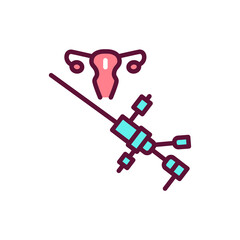 Colposcopy line icon. Outline pictogram for web page.