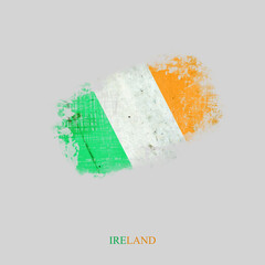 Grunge Flag Of Ireland. Isolated on gray Background