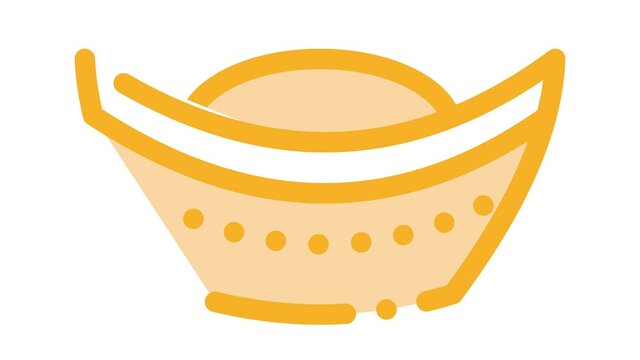 hat with top curled up Icon Animation. color hat with top curled up animated icon on white background