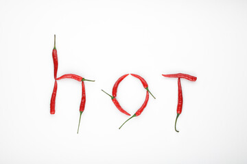 chili pepper text hot on gray background