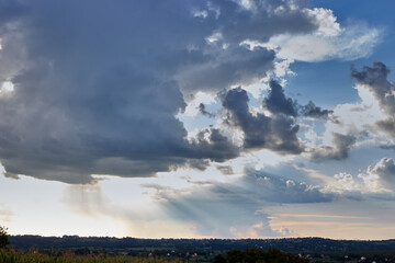 Fototapeta na wymiar Suburban sky just before storm