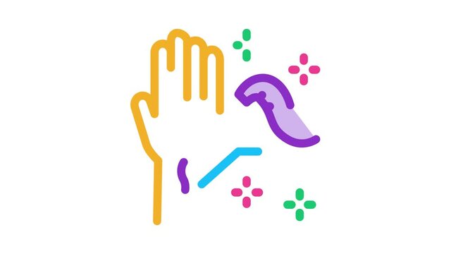 application of leeches on arm Icon Animation. color application of leeches on arm animated icon on white background
