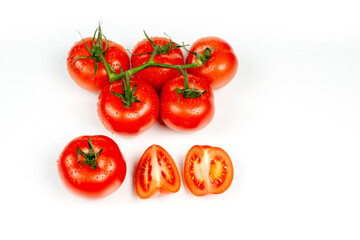 red tomatoes whole and cut into wedges