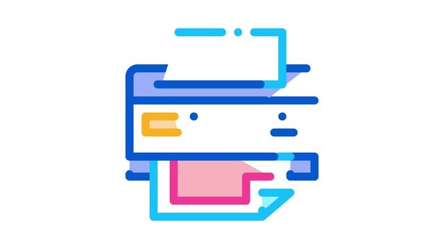sheet printed by printer icon outline illustration