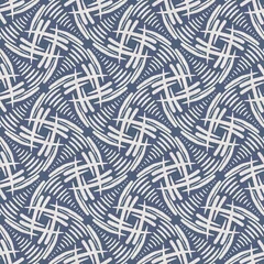 Tafelkleed Naadloze Franse boerderij linnen zomer blok print achtergrond. Provence blauw grijs linnen rustieke patroon textuur. Shabby chique stijl oude geweven vlas vervagen. Textiel all-over print. © Limolida Studio