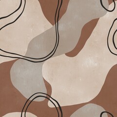 Seamless organic rounded curvy shapes naive design. High quality illustration. Rounded contours and soft edge abstract placement of minimalist motifs. Broken fragments in a tone-on-tone color scheme