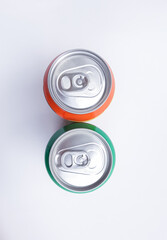the top view of beverage can flavor orange and guava