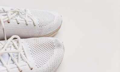 pair of white sneakers