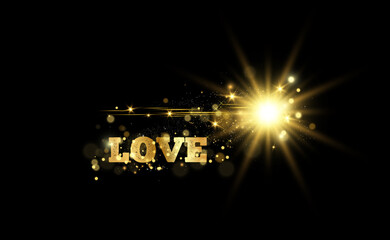 
Bright beautiful word love. Vector illustration of love for your illustration.