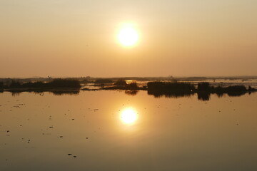 amazing view of sunrise at sea and in the tropics.