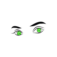 Illustration beauty girl green eye sexy make up logo design for tattoo, bar brow, lash salon and fashion graphic