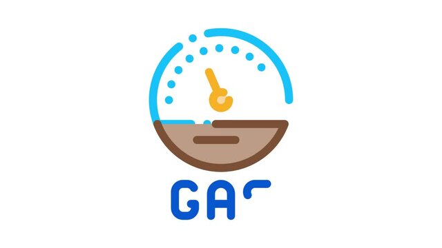 engine gas indicator Icon Animation. color engine gas indicator animated icon on white background