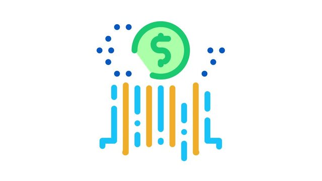 cash flow Icon Animation. color cash flow animated icon on white background
