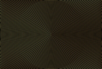 Abstract gold color circle vector background. Modern graphic template. Circles going to the center. Monochrome graphic.