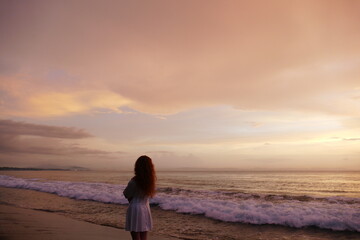 amazing view of sunrise at sea and in the tropics.