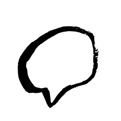 Hand drawn brush grunge speech bubble. Vector illustration.