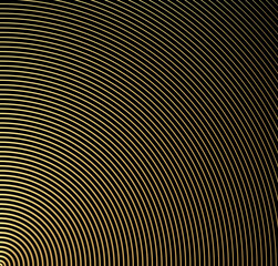 Abstract gold color circle vector background. Modern graphic template. Circles going to the center. Monochrome graphic.