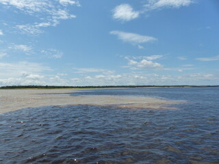 The Meeting of Waters (Portuguese: Encontro das Águas) is the confluence between the Rio Negro, a...