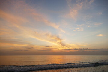 Naklejka na ściany i meble amazing view of sunrise at sea and in the tropics.