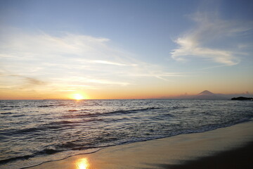 amazing view of sunrise at sea and in the tropics.