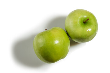 two juicy green apples
