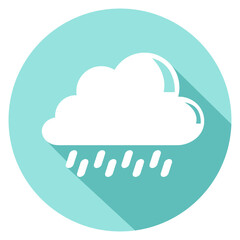 Rainy weather circle icons with shadow.