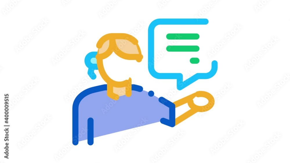 Canvas Prints help desk representative Icon Animation. color help desk representative animated icon on white background