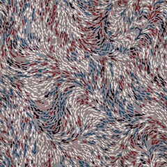 Seamless red white and blue textured retro pattern. High quality illustration. Color blocked shapes in an old vintage look. Generic and versatile design useful for all types of surface design.