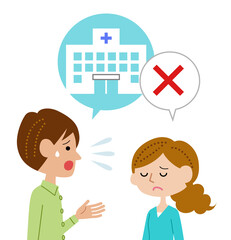 病院に行くことを勧める夫と拒否する妻