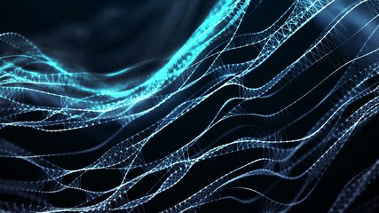 Connecting background dots and lines. Futuristic polygonal background. Artificial intelligence. Big data technology .3d rendering.