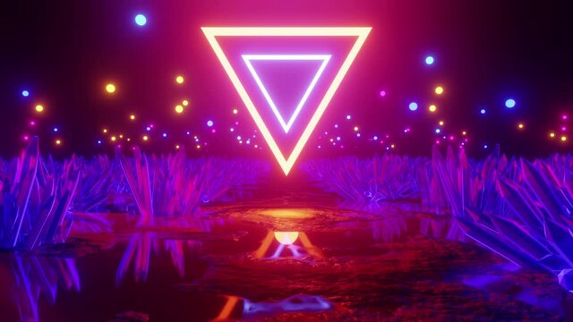 Triangle Crystal Landscape Background (Loop)