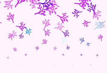 Light Pink, Blue vector elegant template with sakura.