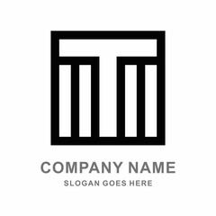 Monogram Letter T Geometric Square Space Cube Architecture Construction Business Company Stock Vector Logo Design Template