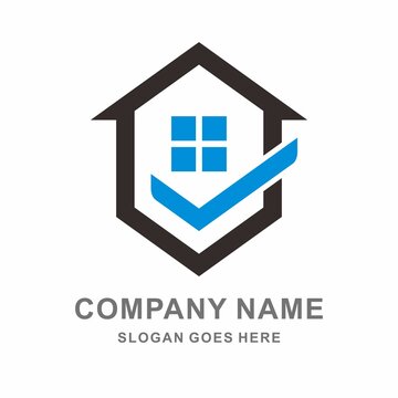 Simple Building House Shape Architecture Interior Construction Real Estate Business Company Stock Vector Logo Design Template