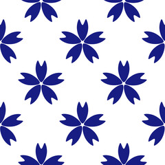 Fototapeta na wymiar Seamless Simple Pattern Background with Flowers. Vector Illustration EPS10