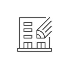 Apartment house project line outline icon